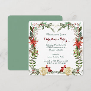 Invitation À feuillage persistant Floral Berry Frame Invitati