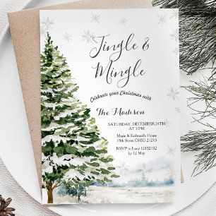 Invitation à feuillage persistant Jingle & Mingle