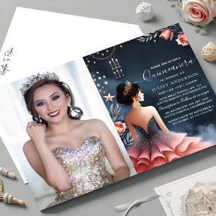 Invitation À Glam Ball Gown Spark Dark Navy Blue Quinceanera