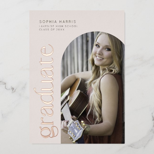 Invitation à huile d'arc neutre moderne (Recto)