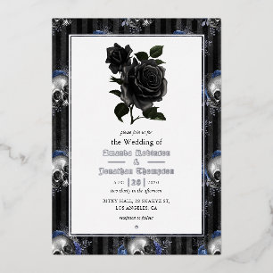 Invitation à huile Mariage gothique argenté