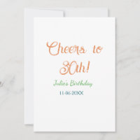À la 30e anniversaire nom date orange vert bleu