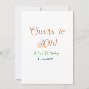 Invitation À la 30e anniversaire nom date orange vert bleu