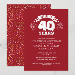 Invitation À la 40e anniversaire de mariage de rubis