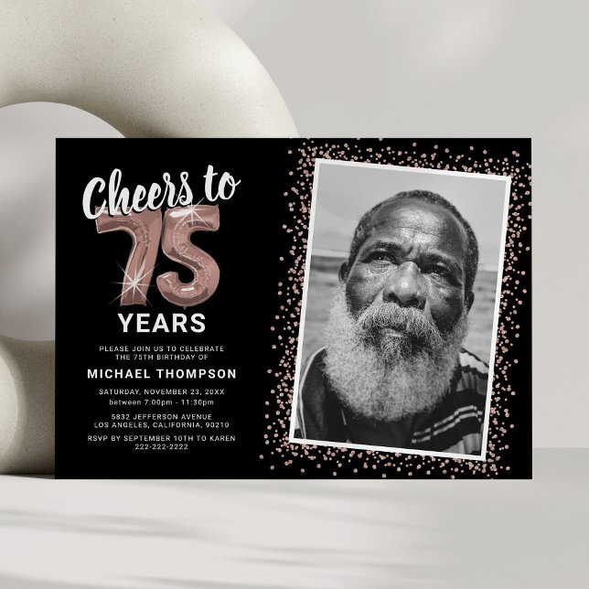 Invitation À la 75e année de "Cheers" pour son anniversaire (Créateur téléchargé)