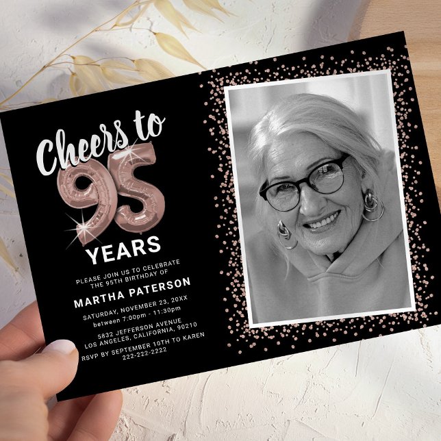 Invitation À la 95e année d'anniversaire de Cheers Photo (Créateur téléchargé)