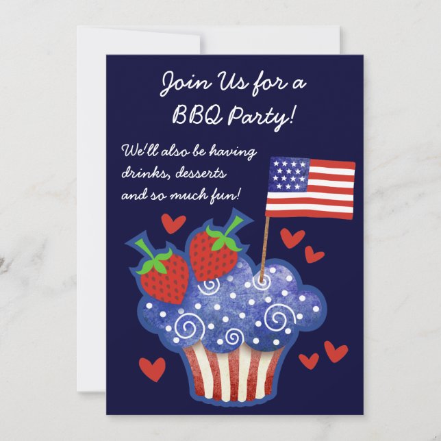 Invitation à la American Pride Cupcake 4 juillet B (Devant)