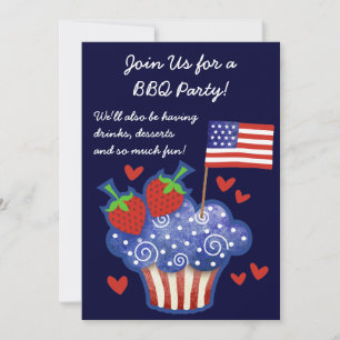 Invitation à la American Pride Cupcake 4 juillet B