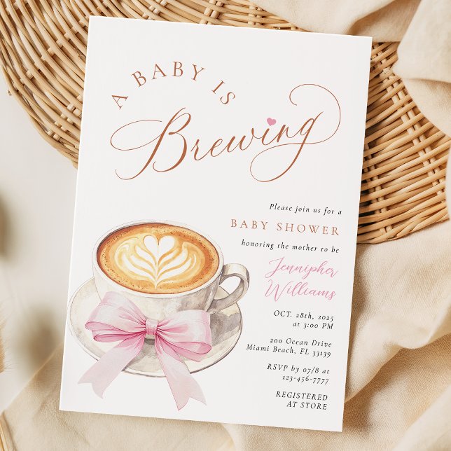 Invitation à la Baby Shower A Baby Is Brewing Coff (Créateur téléchargé)