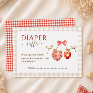 Invitation à la baby shower à carreaux rouges thèm