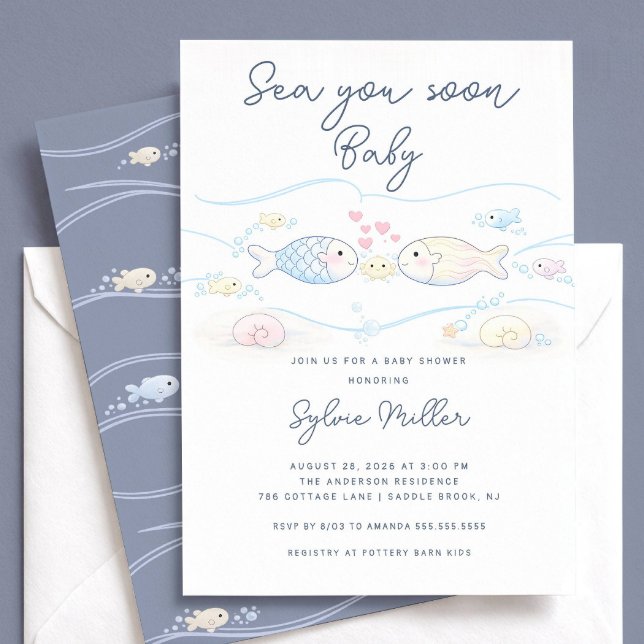 Invitation à la Baby Shower "À la Mer Bientôt" (Créateur téléchargé)