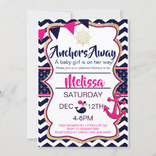 Invitation à la baby shower 'Anchors Away'
