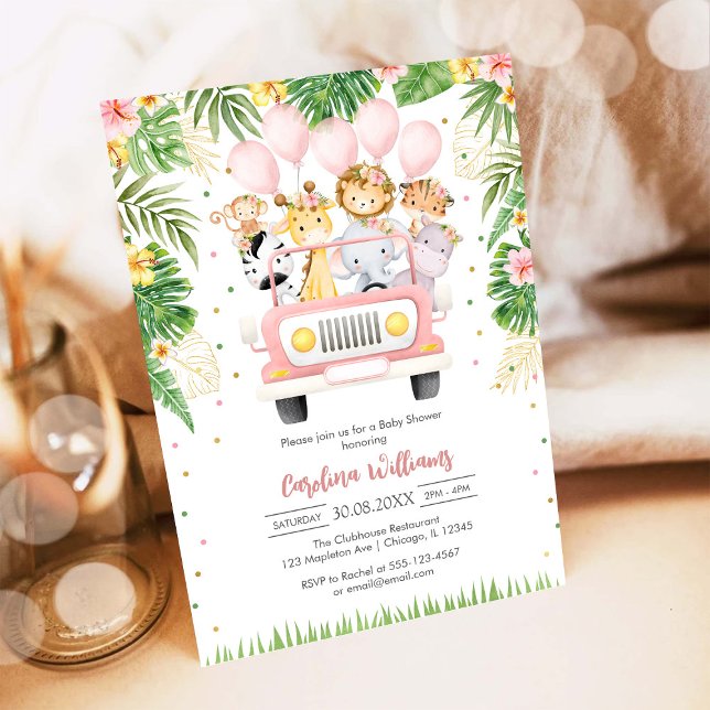 Invitation à la baby shower Animaux de fête forest (Créateur téléchargé)