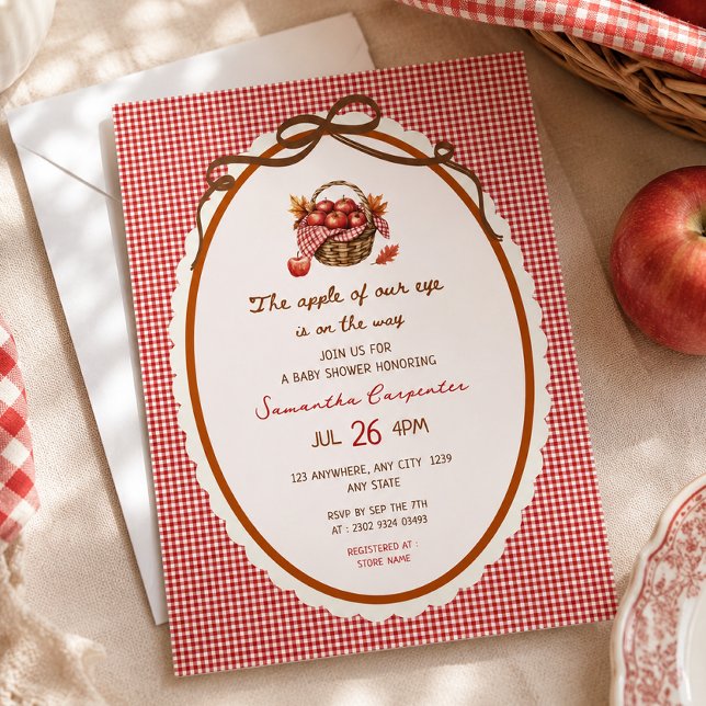 Invitation à la Baby Shower Apple Of Our Eye d'Aut (Créateur téléchargé)