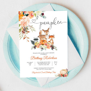 Invitation à la baby shower automnale avec citroui