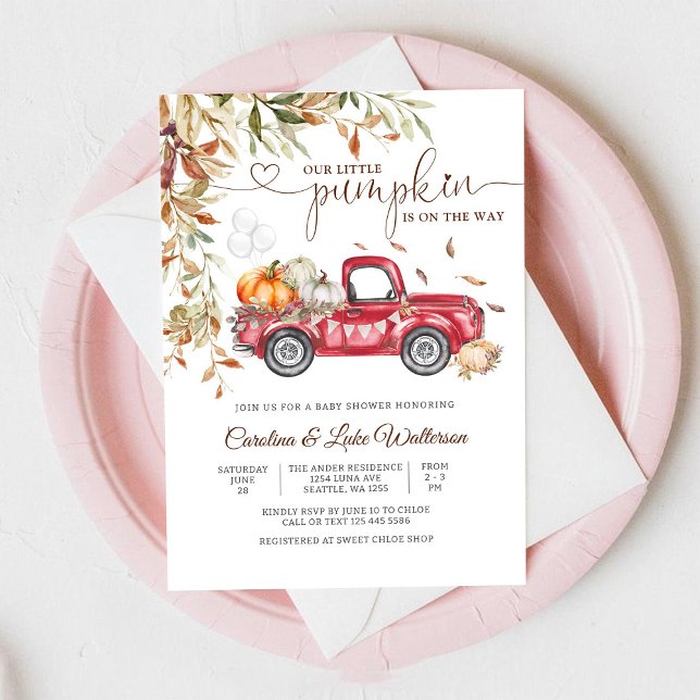 Invitation à la baby shower automnale sur le thème (Créateur téléchargé)