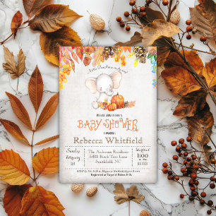 Invitation à la Baby Shower Automne Citrouille et