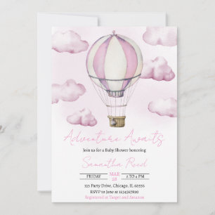 Invitation à la Baby Shower Aventure à Venir