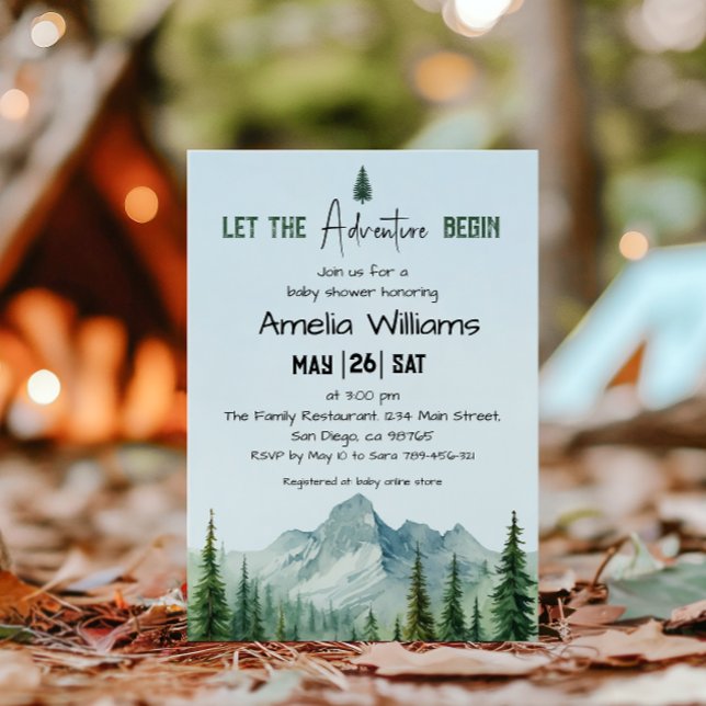 Invitation à la Baby Shower Aventure de la Forêt R (Créateur téléchargé)