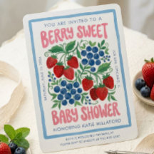 Invitation à la Baby Shower Berry Sweet | Fraise