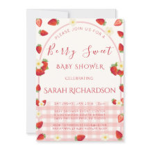 Invitation à la Baby Shower Berry Sweet Strawberry