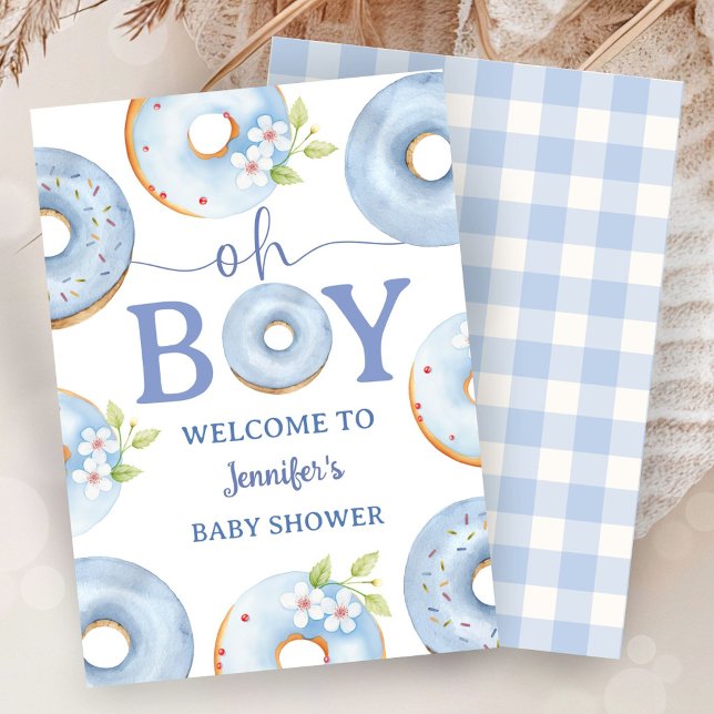 Invitation à la Baby Shower Blue Donuts Oh Boy (Créateur téléchargé)