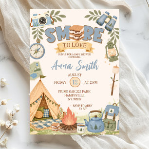 Invitation à la Baby Shower Blue Smore To Love