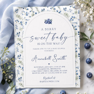 Invitation à la baby shower Blueberry Baby