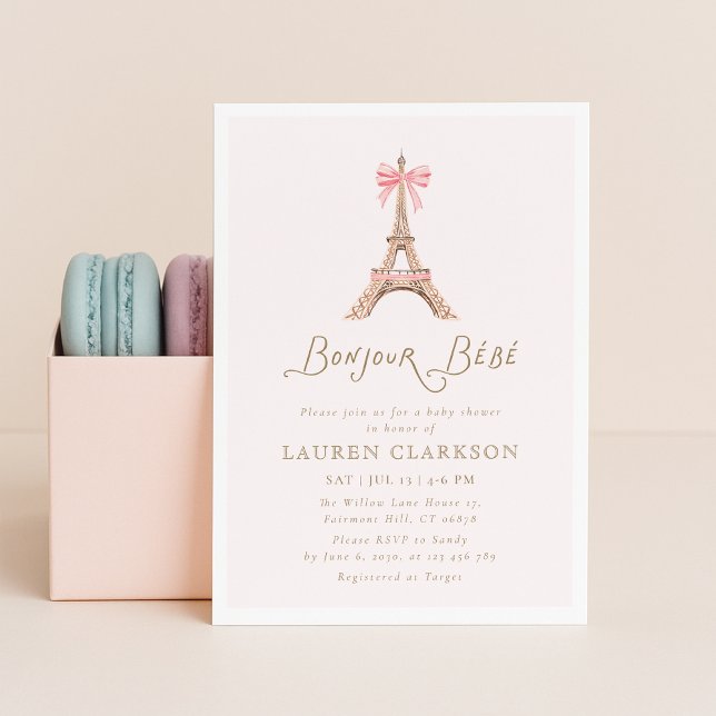 Invitation à la Baby Shower Bonjour Bebe (Créateur téléchargé)