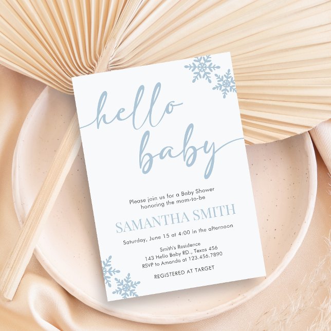 Invitation à la Baby Shower Bonjour Bébé (Winter Baby Shower Invitation)