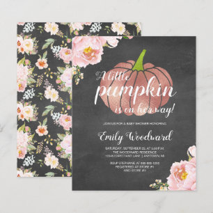 Invitation à la baby shower Budget Pumpkin Chalkbo