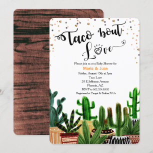 Invitation à la Baby Shower Cactus 'Taco à propos