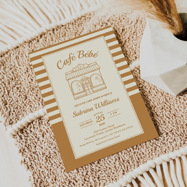 Invitation à la Baby Shower « CAFÉ BÉBÉ » (Créateur téléchargé)