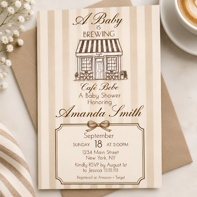 Invitation à la Baby Shower Café Bébé (Créateur téléchargé)