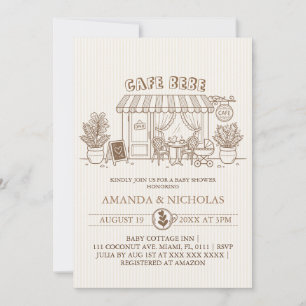 Invitation à la baby shower Cafe Bebe