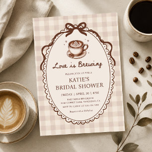 Invitation à la Baby Shower Café 'L'amour est en t