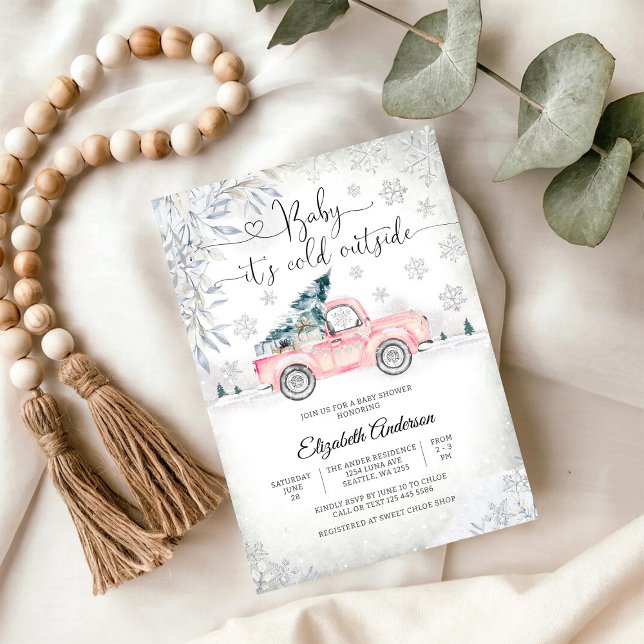 Invitation à la Baby Shower Camion d'Hiver (Créateur téléchargé)