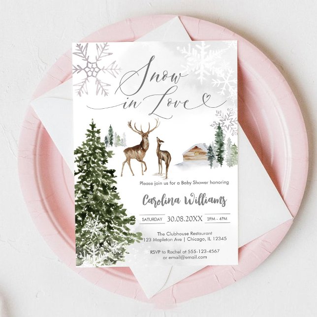 Invitation à la baby shower Cerf de la forêt ennei (Créateur téléchargé)