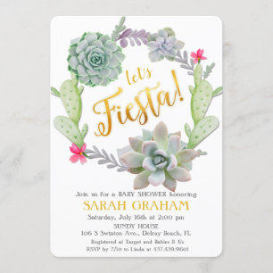 Invitation à la Baby Shower Couronne de Plantes Su