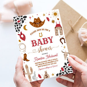 Invitation à la Baby Shower Cow-boy Rodéo Garçon W