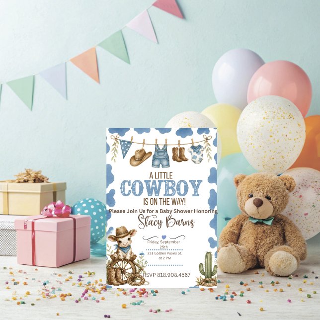 Invitation à la baby shower Cowboy  (Cowboy Baby Shower Invitation)