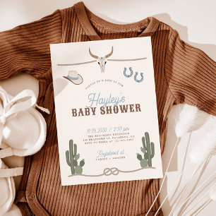 Invitation à la baby shower Cowboy Western