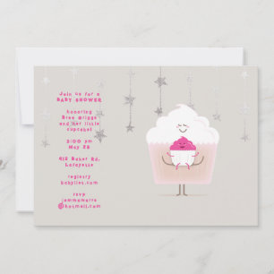 Invitation à la baby shower Cupcake Maman et Bébé