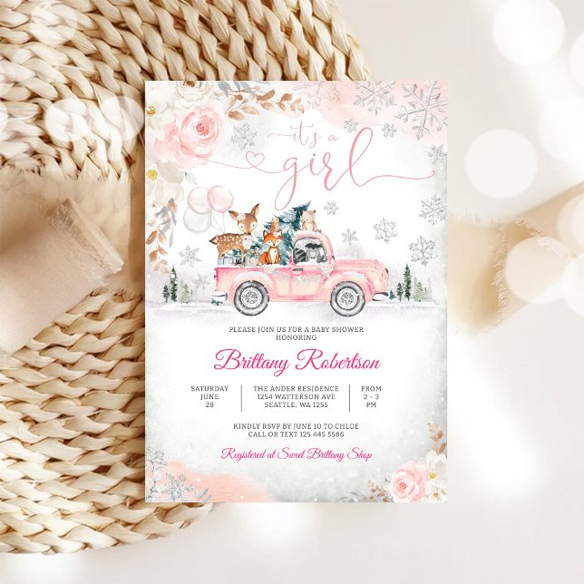 Invitation à la baby shower dans les bois avec cam (Créateur téléchargé)