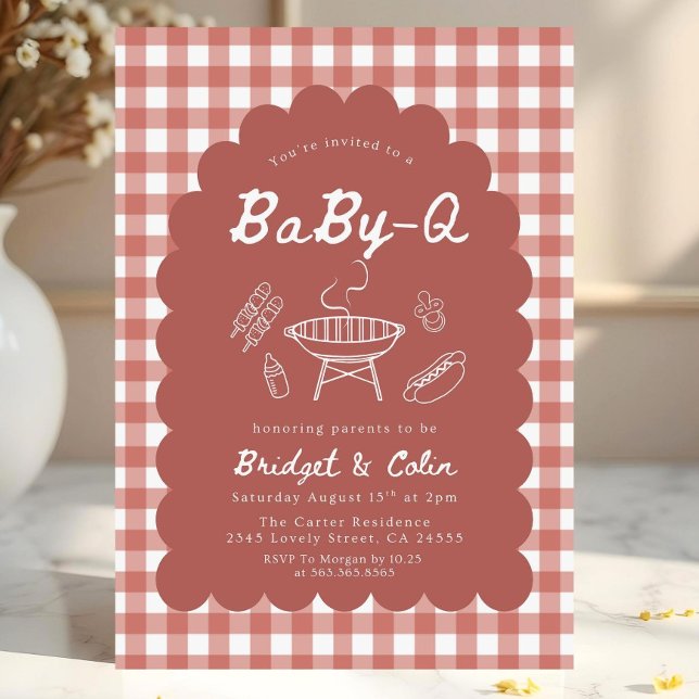 Invitation à la baby shower de Bébé Q au barbecue  (Créateur téléchargé)
