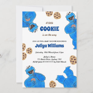 Invitation à la baby shower de Cookie Monster