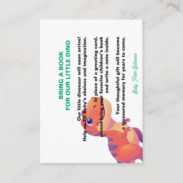 Invitation à la Baby Shower de Dinosaure Mignon  (Devant)