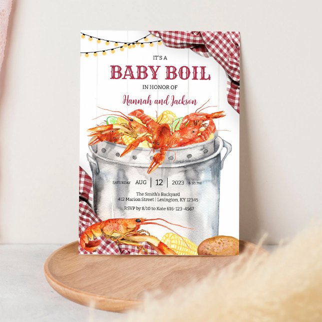 Invitation à la baby shower de fruits de mer Crawf (Créateur téléchargé)