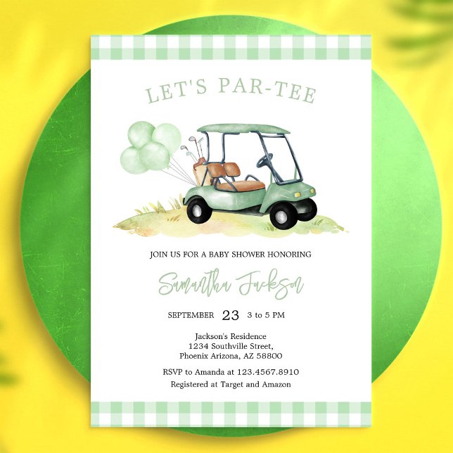 Invitation à la baby shower de golf Let's Par-tee (Créateur téléchargé)