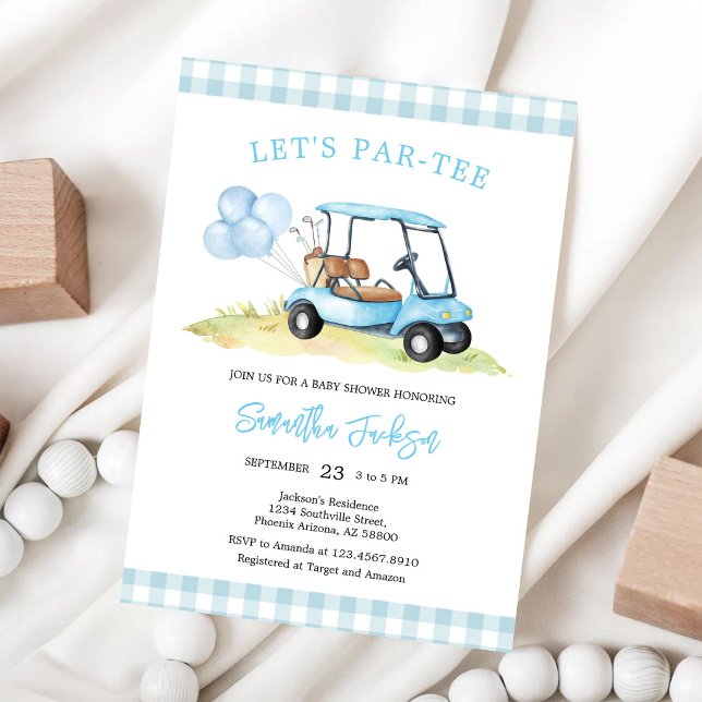Invitation à la baby shower de golf Let's Par-tee (Créateur téléchargé)